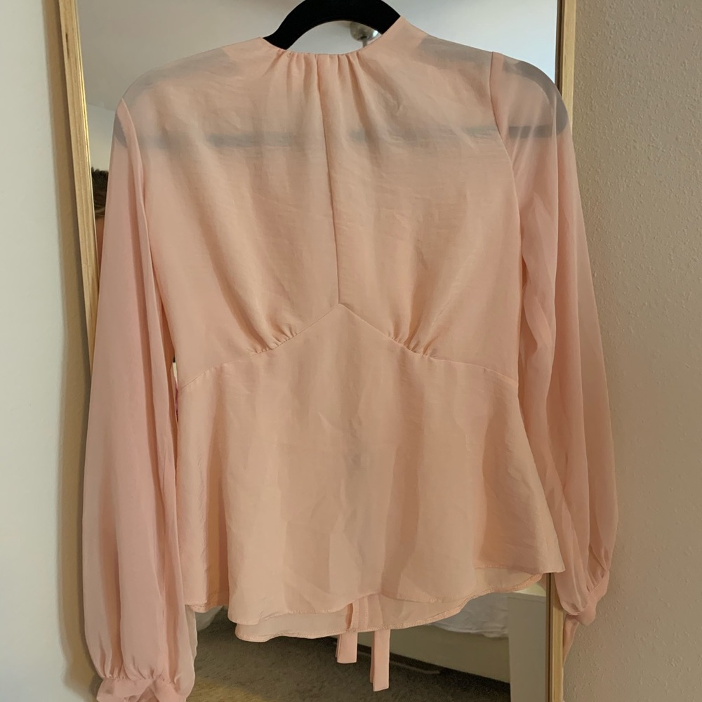 Light Pink Open Back Blouse